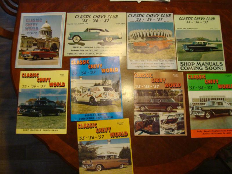 9 issues 1976 classic chevy club '55-'56-'57 magazines