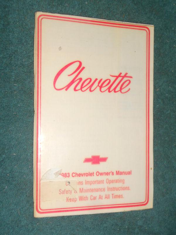1983 chevrolet chevette owners manual / original guide book!