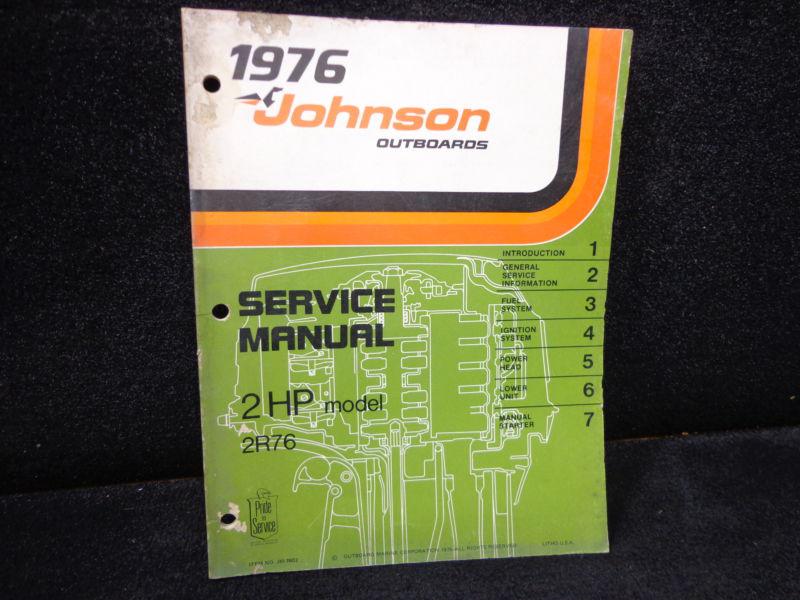 Factory service manual #jm7602 for 1976 johnson/evinrude 2hp outboard 2r76
