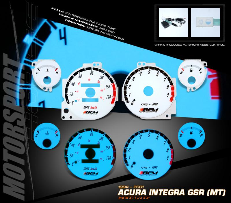 94-01 acura integra el glow gauges instrument face manual kit for coupe sedan gs