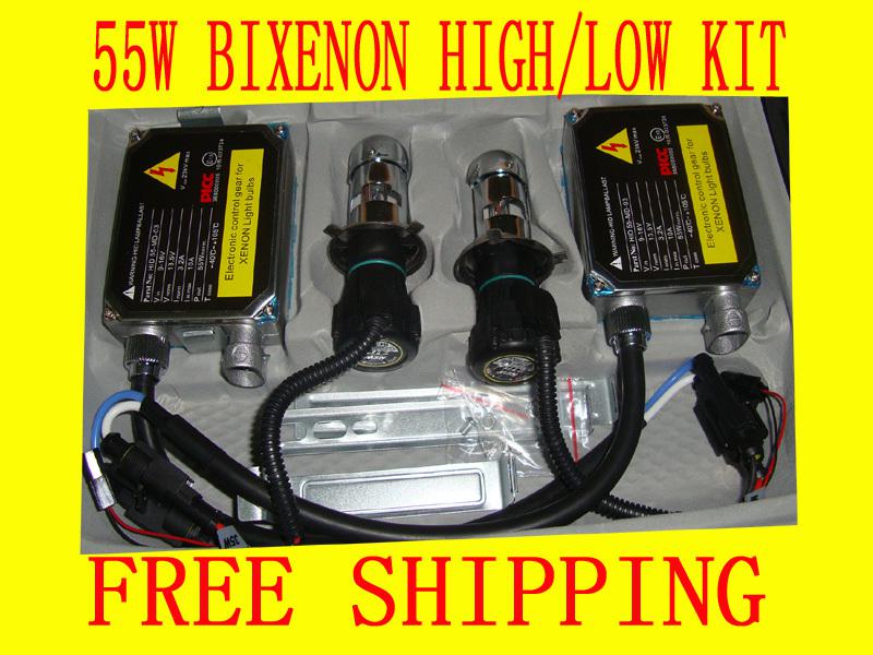 55w h4 hid bi xenon high low kit car bulb lamp light 9007-3 9004-3 h13-3 4300k