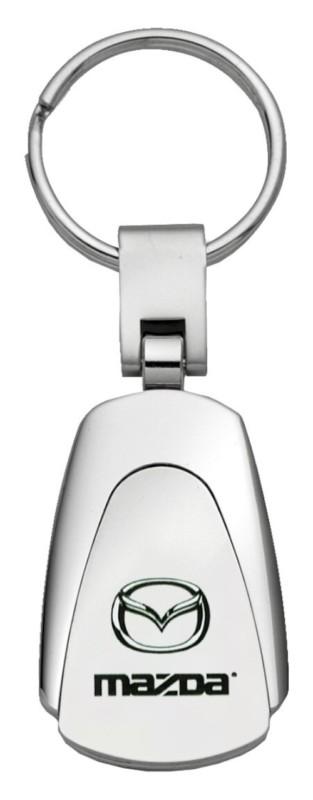 Mazda chrome teardrop keychain / key fob engraved in usa genuine