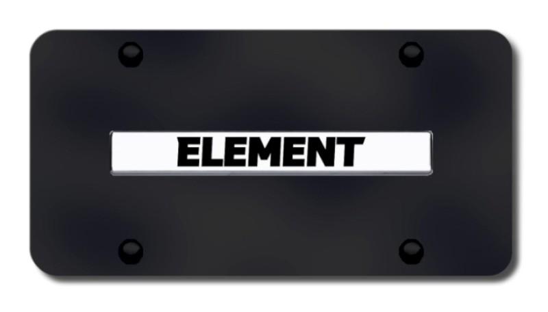 Honda element name chrome on black license plate made in usa genuine