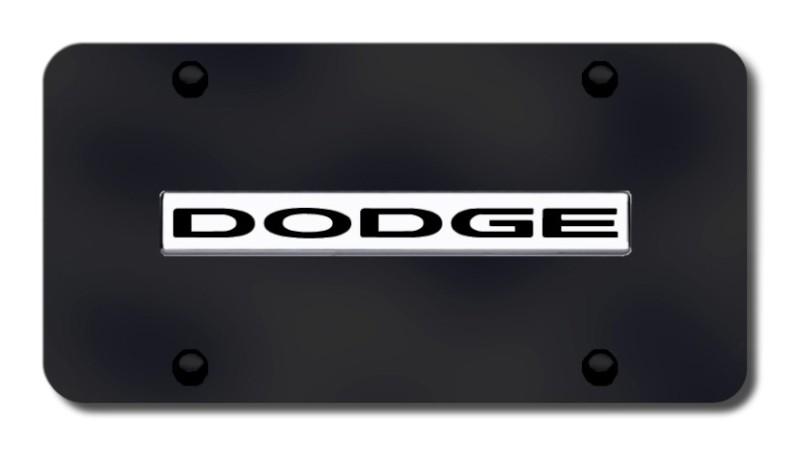 Chrysler dodge name chrome on black license plate made in usa genuine