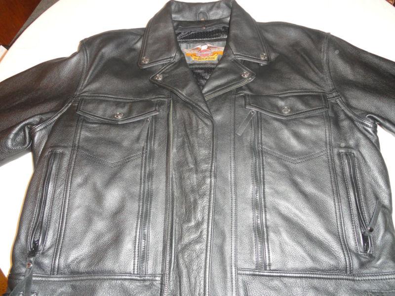 Brand new set xl harley davidson leather motorcycle jacket and chaps awesome