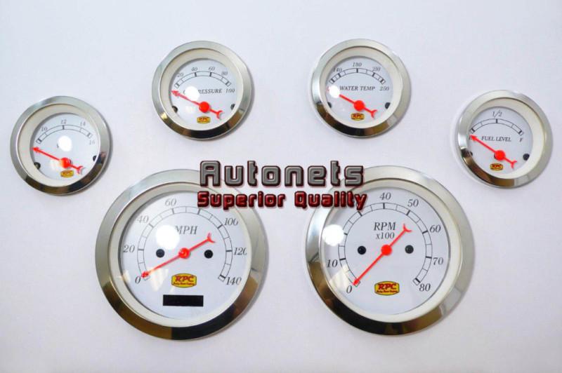 Classic 6 gauge set electrical speedometer street hot rod chevy ford chrysler