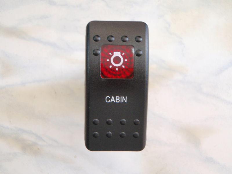 Cabin light switch on off lighted  carling v1d1 1 red lens black contura ii boat