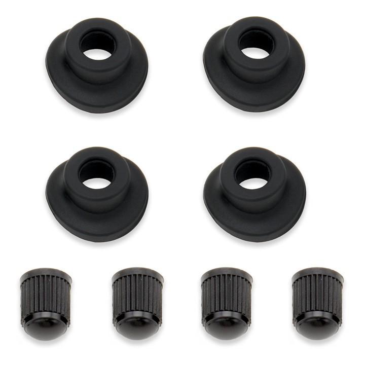 0361-0064 bolt valve stem grommets and black caps 4 each