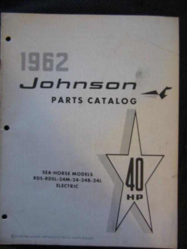 1962 johnson outboard 40 hp part catalog manual sea horse rds rdsl 24 m b l ele 