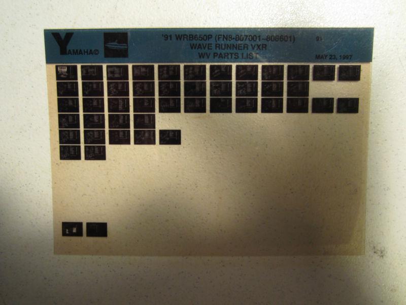 1991 yamaha wave runner vxr wrb650p microfiche parts catalog jet ski fn8807001