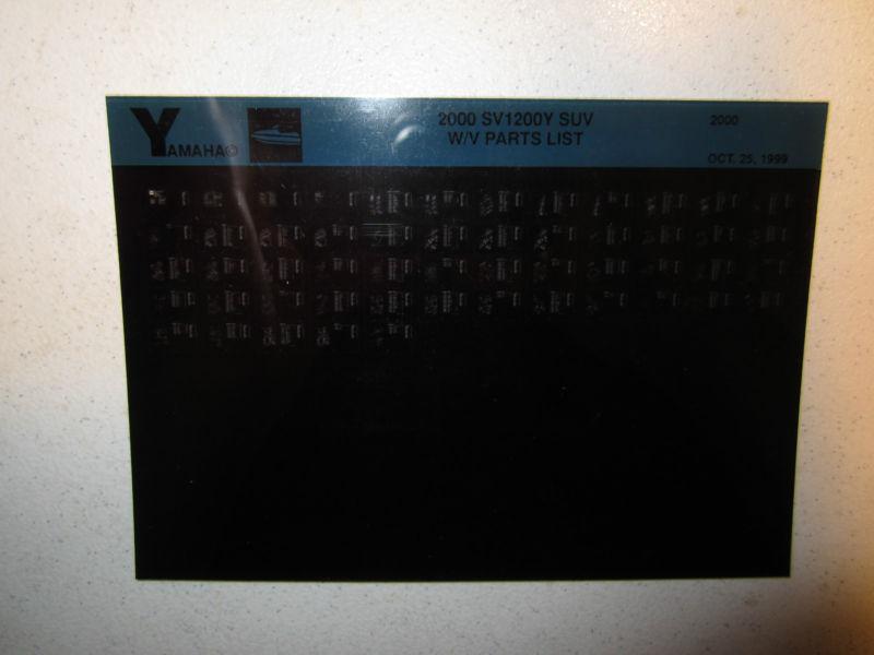 2000 yamaha suv sv1200y microfiche parts list catalog jet ski sv 1200 y