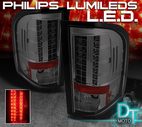 Smoked 07-13 chevy silverado philips-led perform tail lights lamps left+right