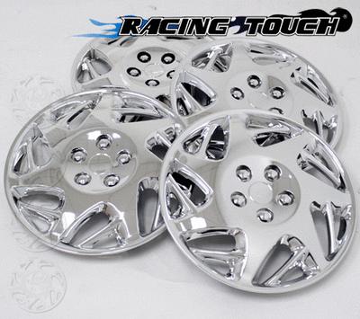 Wheel cover replacement hubcaps 15" inch metallic chrome hub cap 4pcs set #007b
