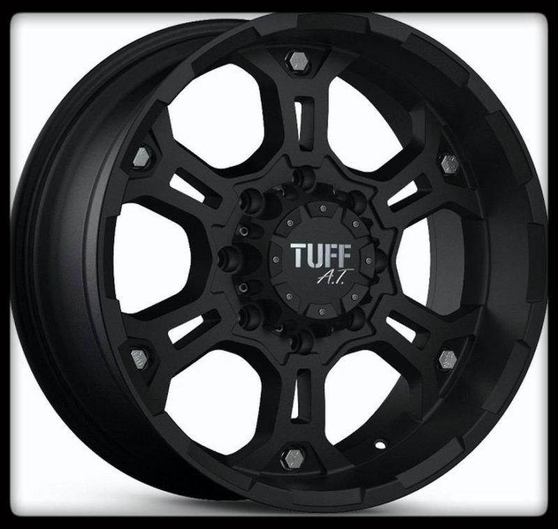 17" x 8" tuff t03 black & lt285/75/17 toyo open country a/t wheels rims tires