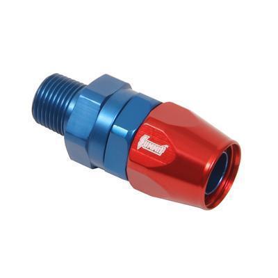 Summit 240105 hose end swivel straight -12 an hose to male 1/2" npt red/blue ea