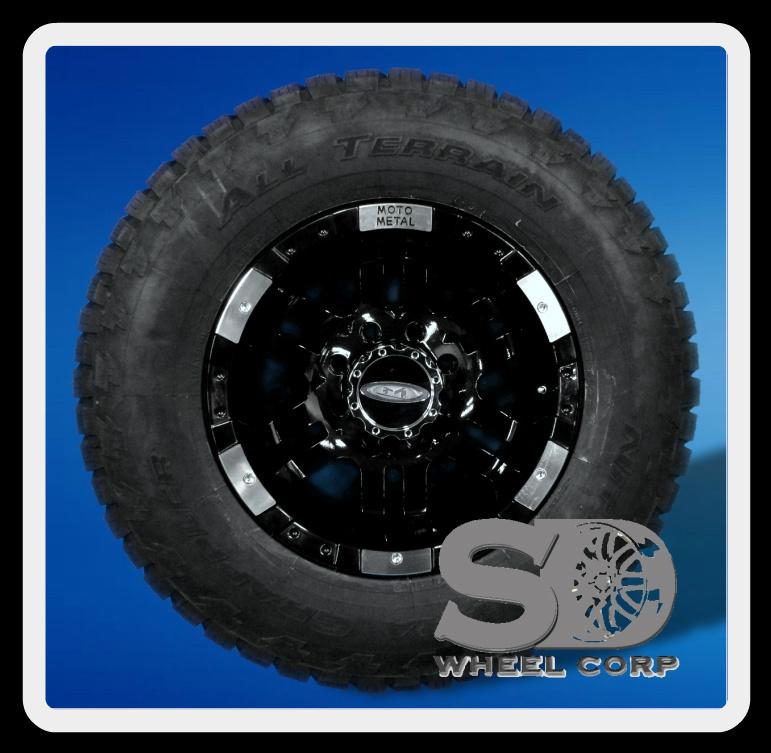 17" moto metal gloss black rims w/ 285-70-17 nitto terra grappler at tire wheels