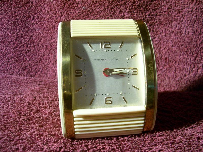 Rare vintage 40 50s 60 westclox art decco dash alarm clock auto truck accessory