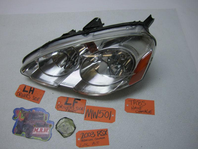 02 03 04 acura rsx front headlight lamp l lh lf left driver side oe oem used car