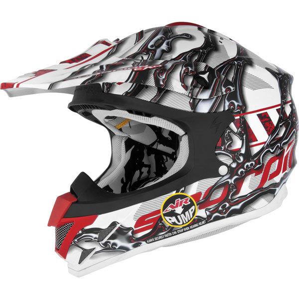 White/red s scorpion exo vx-34 oil helmet