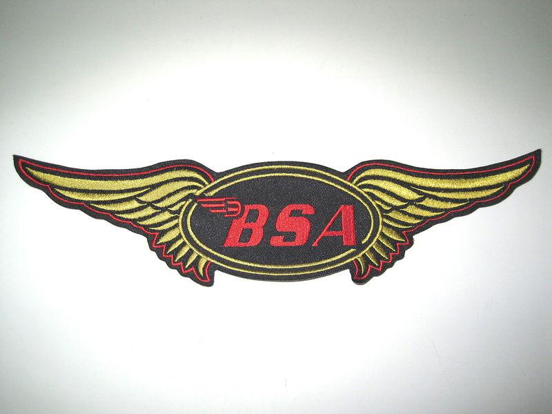 Bsa wings embroidered patch motorcycle logo made in england jacket back patch