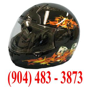 Max603 black flames full face motorcycle helmet x-small