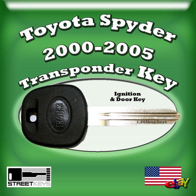 Toyota mr2 spyder transponder ignition door key blank 2000 01 02 03 04 05