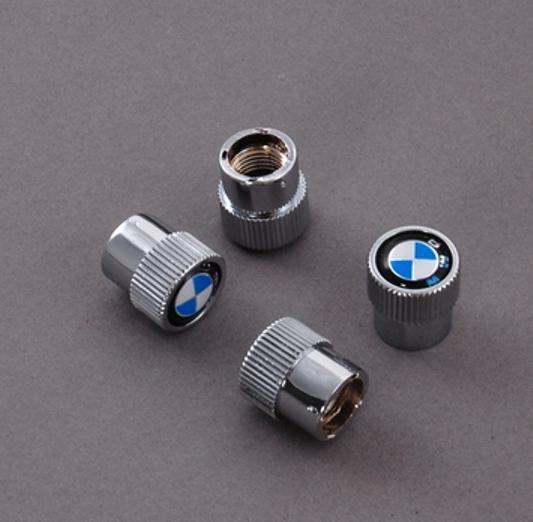 Bmw roundel logo tire valve stem caps set - genuine factory oem items - set of 4
