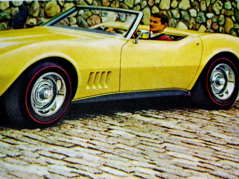 1968 corvette sting ray convertible vintage chevy ad-poster/print/picture/sign