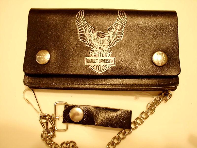 Harley-davidson wallet vintage nos 80's chain included 6"x3-1/2"
