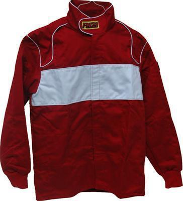 Rci racing driving jacket single layer proban medium red with white stripe ea
