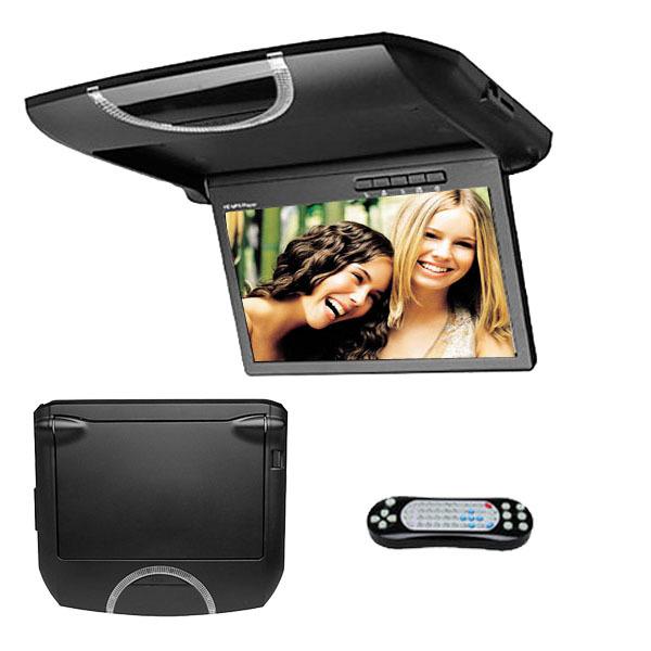 9" car  tv monitor flip down overhead roof mounted monitor remote mp3/4 jpeg