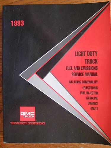 1993 gmc chevy light duty truck fuel & em sevice manual original