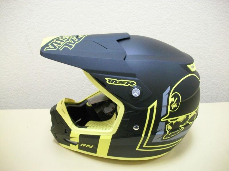 2014 msr metal mulisha mav-1 helmet off road/mx small black/yellow new!
