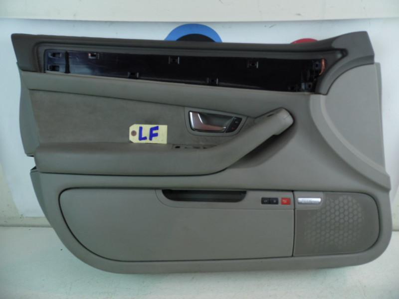 2004-2010 audi a8 a8l door trim panel gray front left w/o nap leather oem