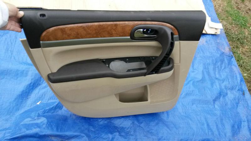 08-12 buick enclave rear left door panel wood grain tan nice!