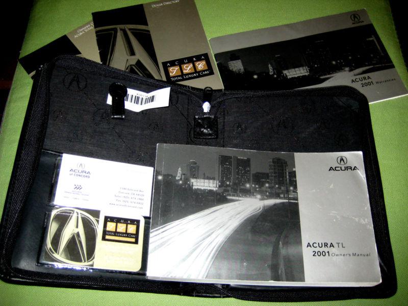 2001 acura tl owner's manual set in zip-up factory case book