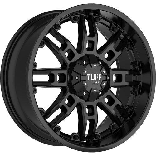 17x9 black tuff t07 wheels 6x135 6x5.5 +0 gmc k-2500 pickup 6 lug k-1500