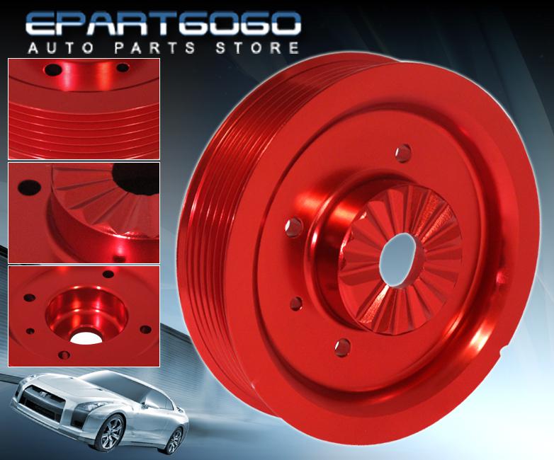 05-13 2.0 turbo mk5 mk6 vw light weight crank under drive pulley performance red