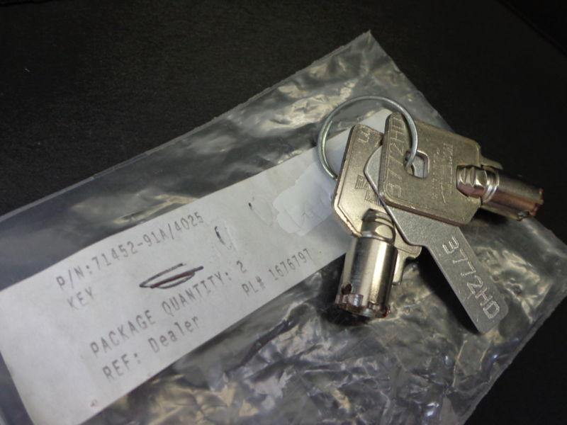 Harley davidson barrel key ignition/fork lock key set 71452-91a 3772