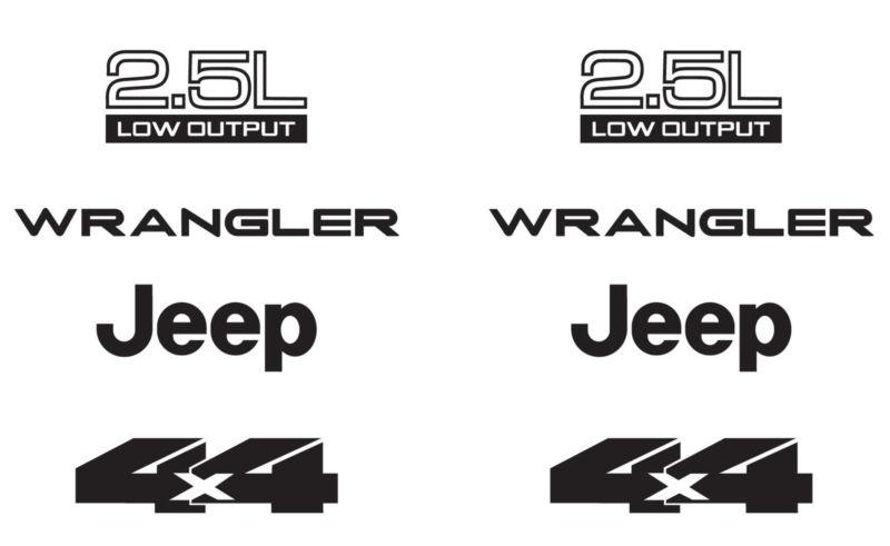 Set of jeep wrangler refresh vinyl stickers decals cj tj 2.5l 2.5 l 4x4