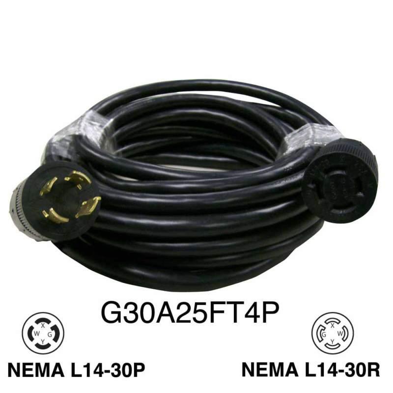 Mighty cord g30a25ft4p 25 foot 4 wire 30 amp extension cord