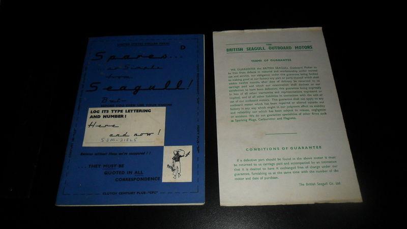 Seagull - outboard motor "spares" parts price list cpc model 40, 100  --  1964