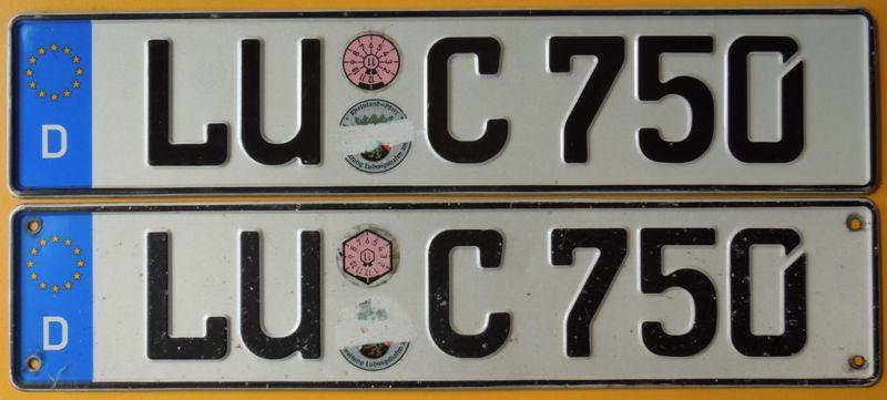 German luc ludwigshafen euro license plate pair volkswagen bmw audi 750 750i