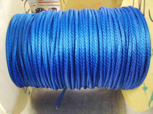Anchor rope, docline, 1/8"  x 100' blue braided ropegreat 4 bait bukt made  usa 