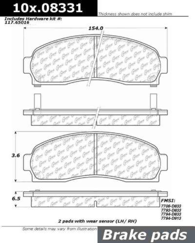 Centric 104.08331 brake pad or shoe, front