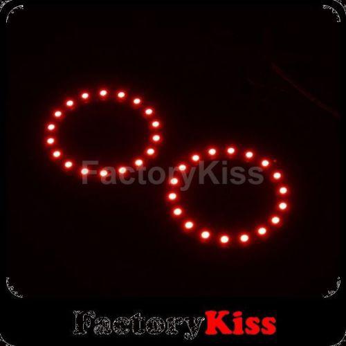 Gau 2x 60mm bmw angel eyes 18 smd led ring car light red