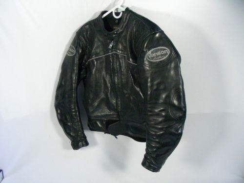 Vanson bike motorcyle black leather  mens jacket sz  42  no reserve