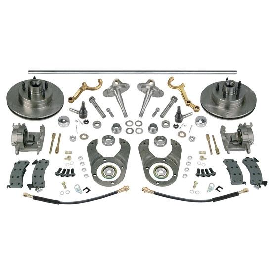 New chrome steering/brake kit w/ spindles/dropped arms, ford 48" axle 5 on 4.5"