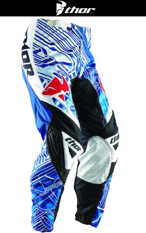 Thor youth phase fusion blue white red sizes 18-28 dirt bike pants motocross mx