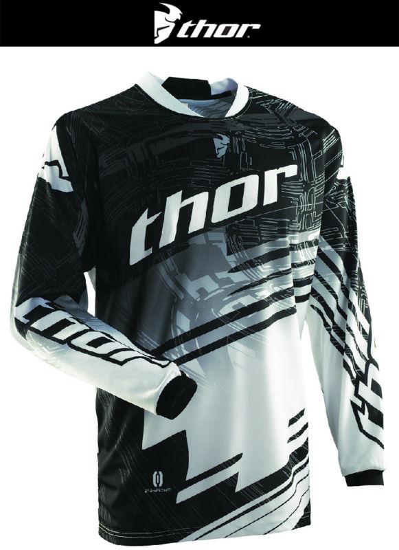 Thor youth phase swipe black gray white dirt bike jersey motocross mx atv 2014
